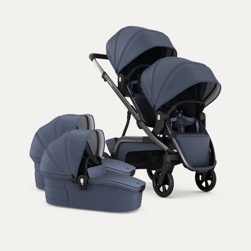 REDSBABY NUVO Twin dječja kolica 2u1 Gun Metal, Blue Slate B slika 1