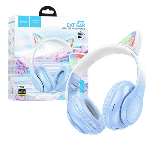 hoco. Slušalice bežične sa mikrofonom, Bluetooth - W42 Cat Ears, Crystal Blue