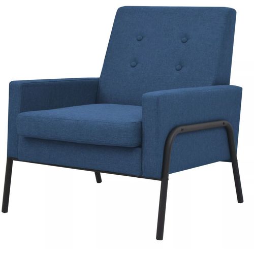 Fotelja od čelika i tkanine plava slika 7