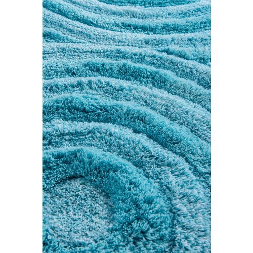 Colourful Cotton Kupaonski tepisi akrilni u setu, Wave - Turquoise slika 4