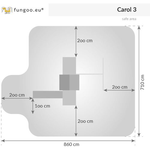 Fungoo Set CAROL 3 sivo - belo - drveno dečije igralište slika 5