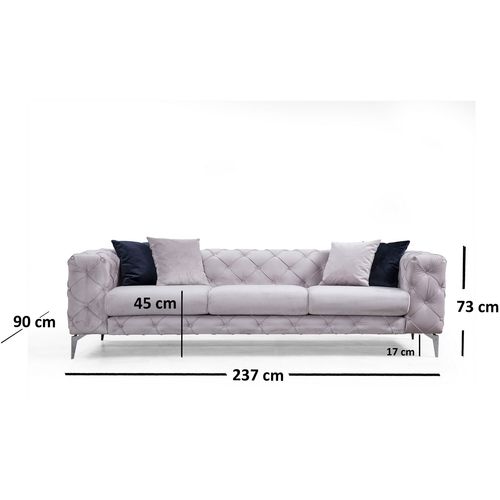 Atelier Del Sofa Trosjed COMO sivi, Como - Light Grey slika 3