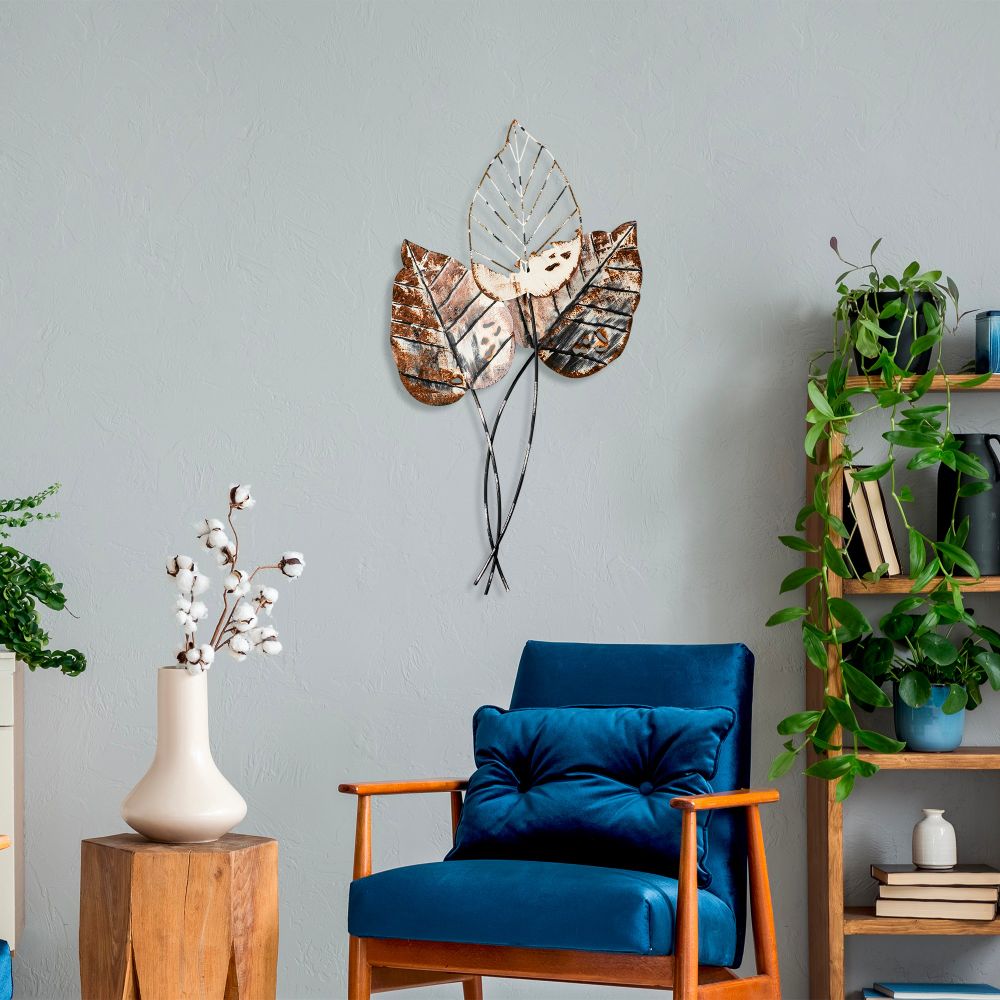 Decorative metal wall accessory Fall 1, colours: brown, black slika 3