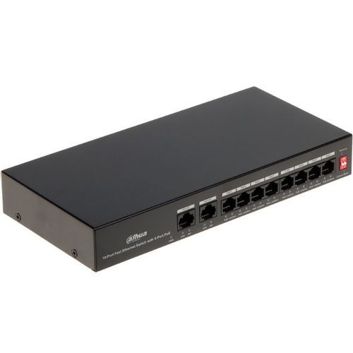 Dahua POE switch PFS3010-8ET-65 10/100 RJ45 ports, POE 8 kanala, UPLINK 2xGbit slika 1