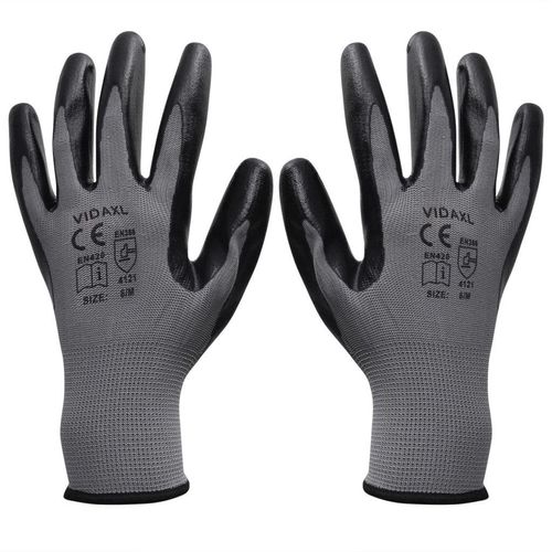 Radne rukavice Nitril 24 Para Sivo-Crne Veličina 9/ L slika 1