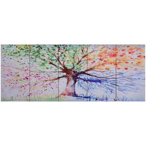 Set zidnih slika na platnu s uzorkom kišnog stabla 200 x 80 cm slika 20