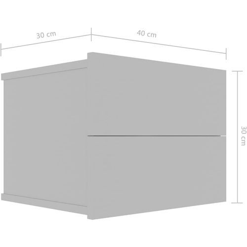 Noćni ormarići 2 kom sivi 40 x 30 x 30 cm od iverice slika 8