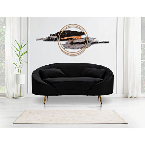 Mauro Ferretti Kauč SOFA 2 SEATERS OSLO WITH CUSHIONS BLACK cm 148X84X68 slika 9