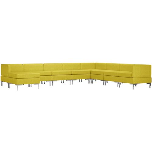 9-dijelni set sofa od tkanine žuti slika 2