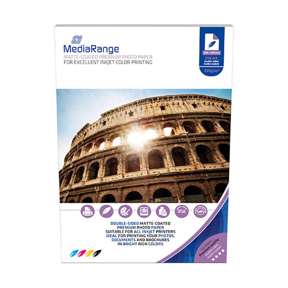 MediaRange FOTO PAPIR A4 50kom 250g MAT DUAL, za InkJet pisače , MRINK112 slika 1
