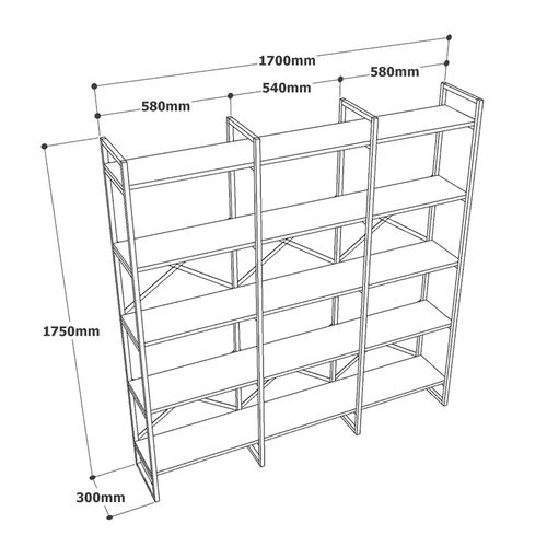 Hanah Home VG6 - A Atlantic Pine Bookshelf slika 5