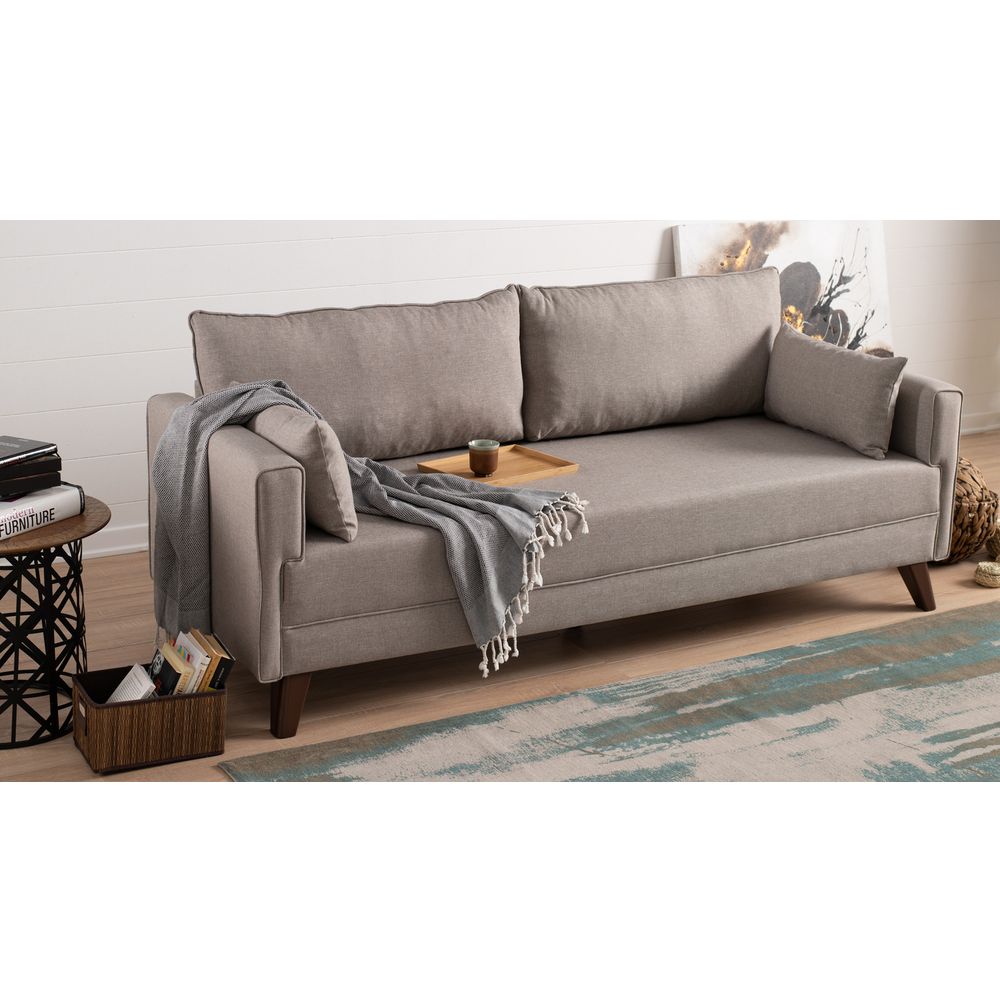 Bella Sofa Bed - Krem 3-Sjedalni Kauč na Razvlačenje slika 2
