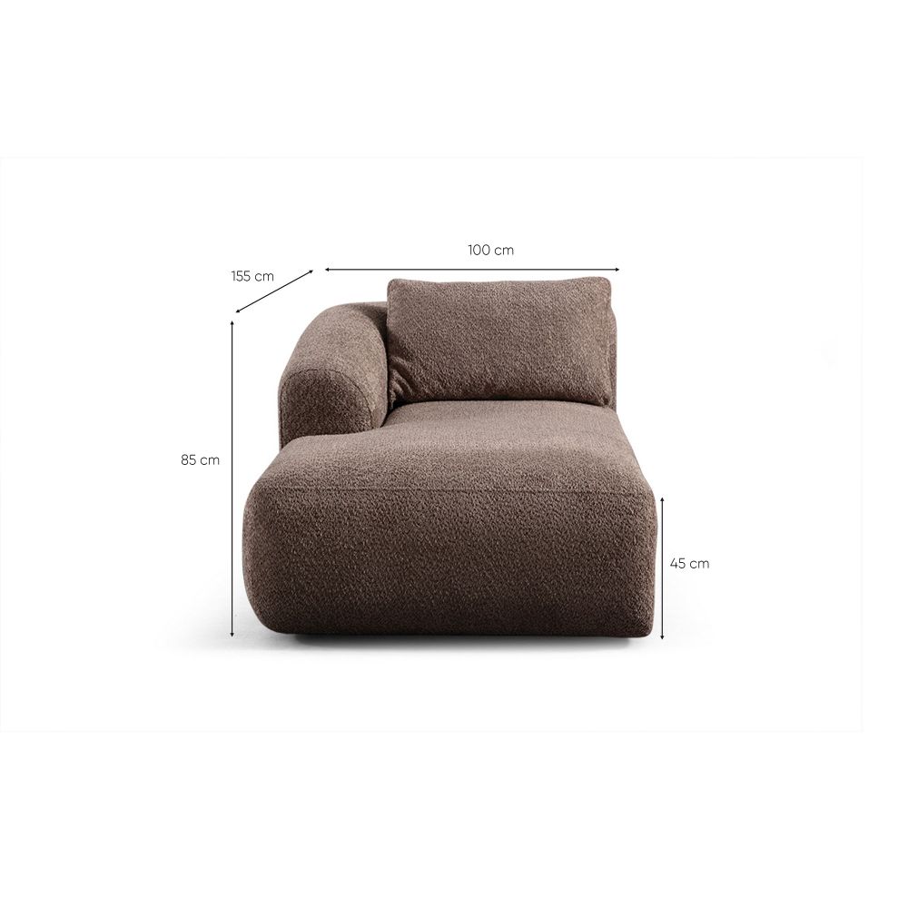 Ugaona sofa Sofia (Chl L + O1 + 1R) - smeđa i bijela slika 10