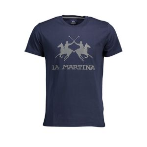 LA MARTINA MEN'S SHORT SLEEVE T-SHIRT BLUE