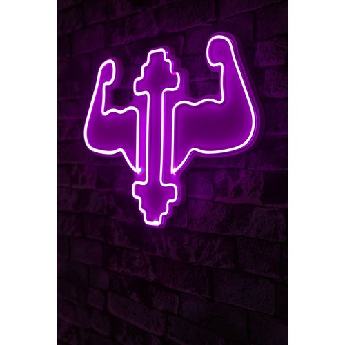 Wallity Ukrasna plastična LED rasvjeta, Gym Dumbbells WorkOut - Pink slika 9