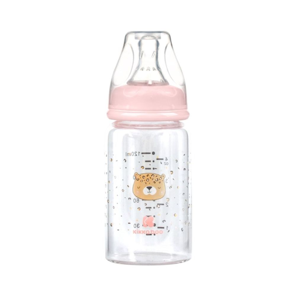 Kikka Boo Staklena flašica Savanna 120ml 0+ Pink slika 1