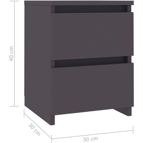 Noćni ormarići 2 kom sivi 30 x 30 x 40 cm od iverice slika 28