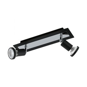 Eglo Sarria spot/2, led, gu10, 2x5w, 2x400lm, hrom/crna 