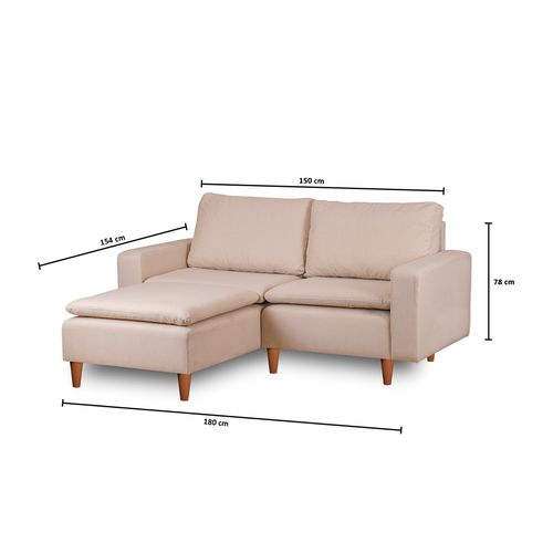 Atelier Del Sofa Lungo Mini - Krem Ugao Trosed slika 14