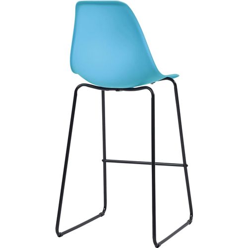 Barske stolice 6 kom plave plastične slika 32