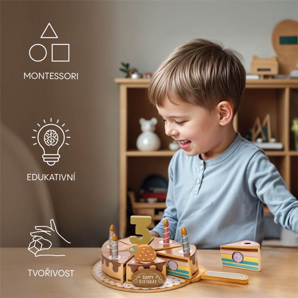 Zopa Drveni set rođendanska torta slika 4