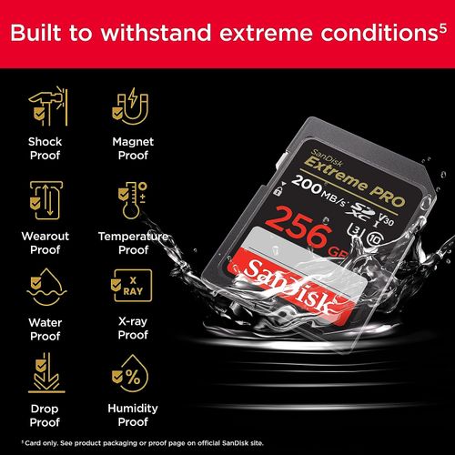 SanDisk Extreme PRO SDXC 256GB + 2 godine RescuePRO Deluxe, brzina čitanja/pisanja do 200MB/s & 140MB/s, UHS-I, Class 10, U3, V30 slika 6