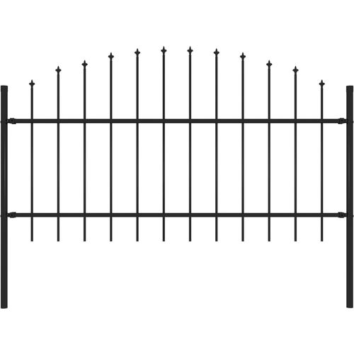 Vrtna ograda s ukrasnim kopljima (1 - 1,25 ) x 1,7 m čelična crna slika 5
