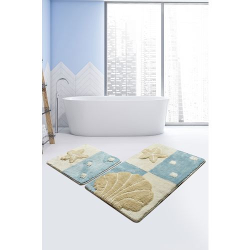 Deniz Yıldızı - Blue Multicolor Acrylic Bathmat Set (2 Pieces) slika 1