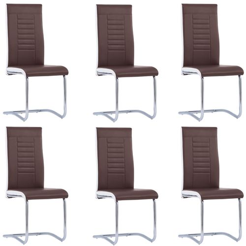 Konzolne blagovaonske stolice od umjetne kože 6 kom smeđe slika 9