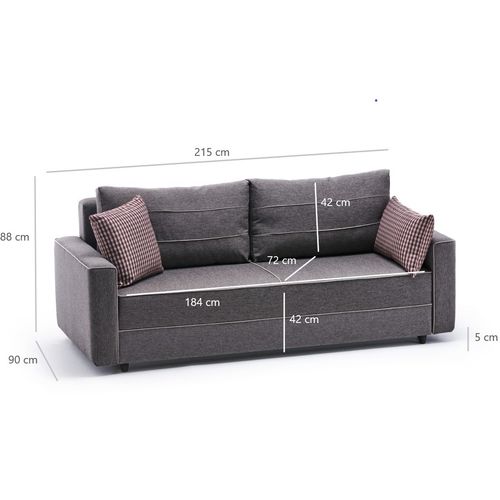 Atelier Del Sofa Trosjed na razvlačenje, Smeđa, Ece - Brown slika 9