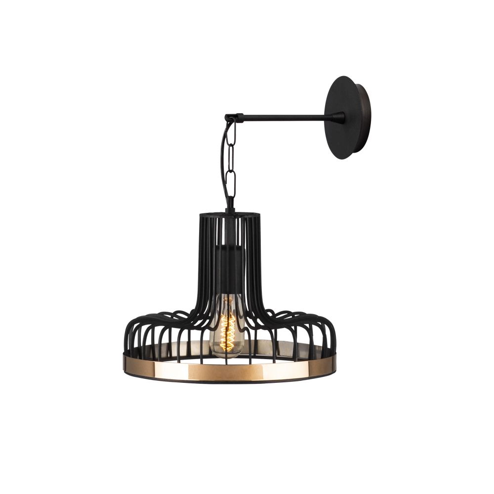 Zidna lampa Fellini - MR - 775 u crnoj boji sa bakarnim detaljima - izložbeni artikl (oštećenja ambalaža) slika 3