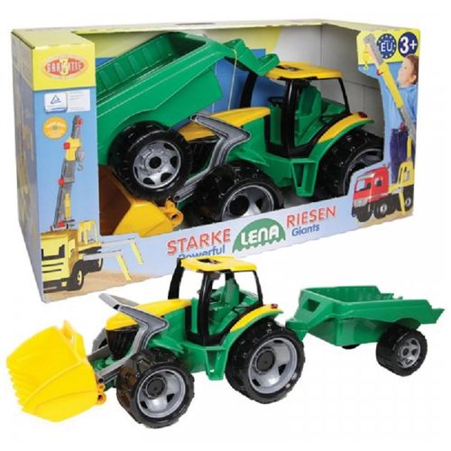 Lena igračka Maxi traktor sa lopatom i prikolicom slika 1