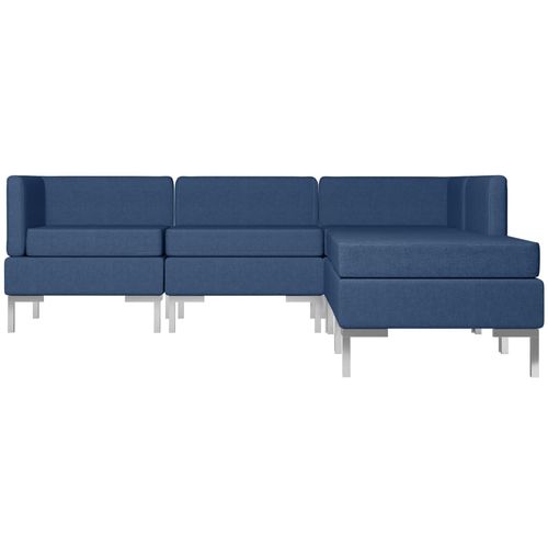5-dijelni set sofa od tkanine plavi slika 17