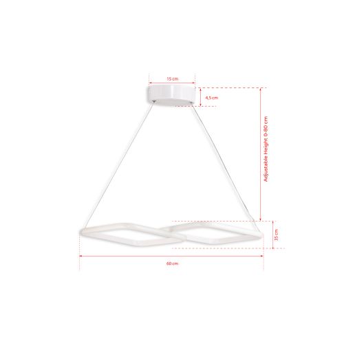 Puppis White-Yellow Light White Chandelier slika 7