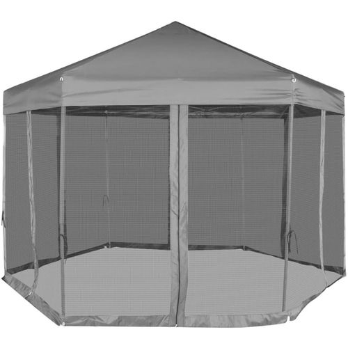 Heksagonalni Pop-Up Šator sa 6 Panela Sivi 3,6x3,1 m slika 54