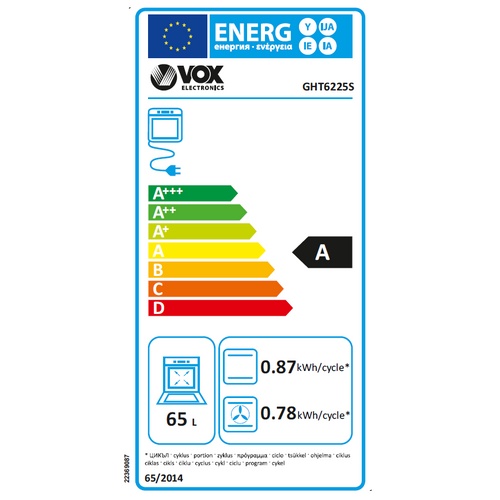 Vox GHT6225S Kombinovani šporet struja-gas (2+2), Rerna sa ventilatorom, Širina 60 cm, Siva boja slika 2