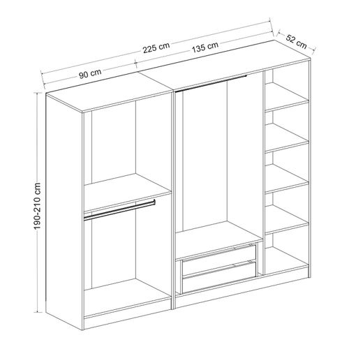 Elegantni Garderober Hanah Home Kale sa Pet Pregrada i Dve Fioke - Dore Dore slika 7