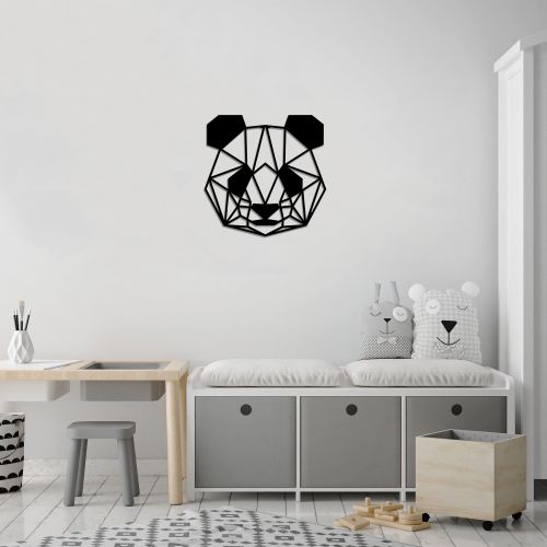 Wallity Metalna zidna dekoracija, Panda - Black slika 1