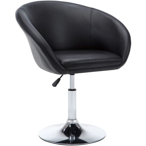 Okretna blagovaonska stolica od umjetne kože crna slika 27