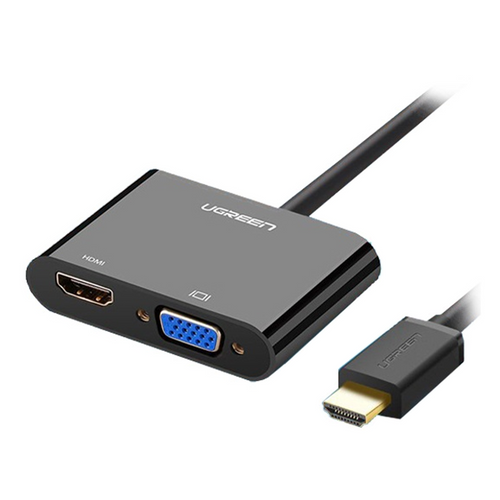 Ugreen HDMI na VGA + HDMI adapter crni - u kutiji slika 1