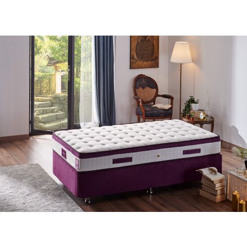 Woody Fashion Madrac, Bijela boja Ljubičasta, Violet 120x200 cm Single Size Middle Firm Mattress slika 3