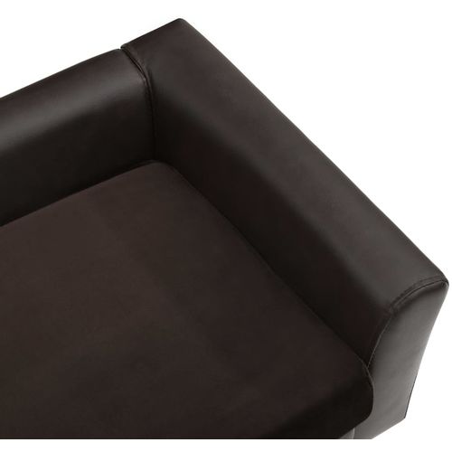 Sofa za pse smeđa 60 x 43 x 30 cm od pliša i umjetne kože slika 7