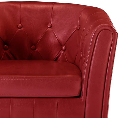 Fotelja od umjetne kože s osloncem za noge crvena slika 7