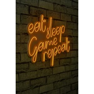 Wallity Ukrasna plastična LED rasvjeta, eat sleep game repeat - Yellow