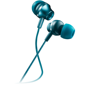 CANYON Stereo earphones with microphone, metallic shell, 1.2M, blue-green