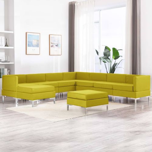 9-dijelni set sofa od tkanine žuti slika 10