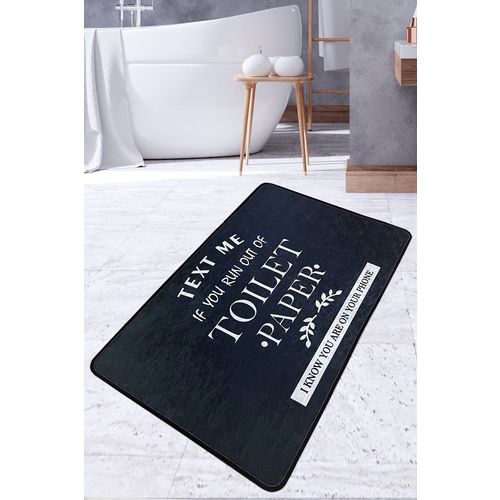 Toilet - Black Multicolor Bathmat slika 1