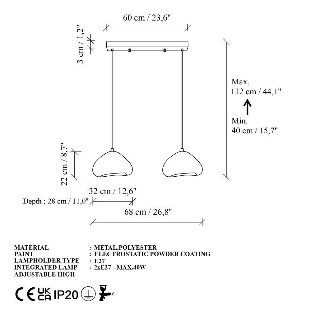 Luster LORA 30-2-C-LUNA - Bijela slika 10