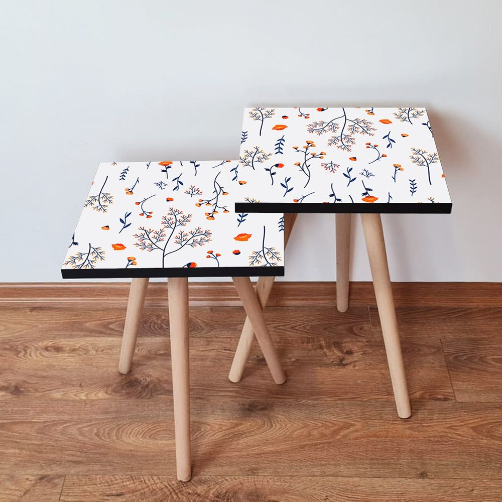Nesting stolovi 2Shp172 - (2 komada) - boje: bijela, mornarsko plava, narandžasta slika 1