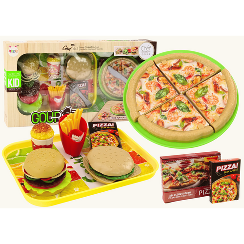 Set za brzu hranu - Pizza, Burgeri, Pomfrit - Dodaci za djecu - 24 komada slika 1